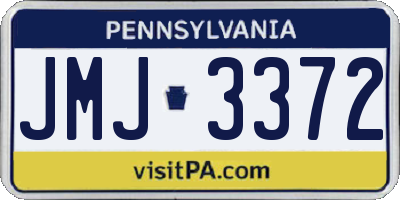 PA license plate JMJ3372