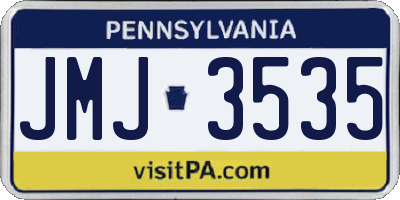 PA license plate JMJ3535