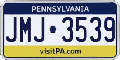 PA license plate JMJ3539