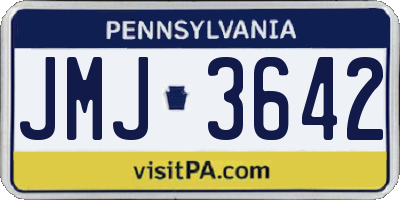 PA license plate JMJ3642