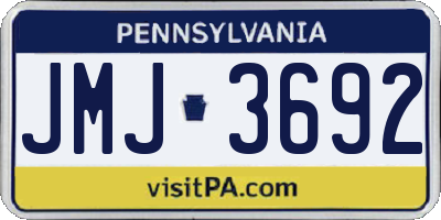 PA license plate JMJ3692