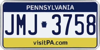 PA license plate JMJ3758