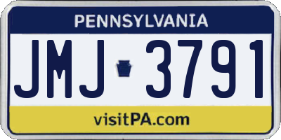 PA license plate JMJ3791
