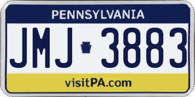 PA license plate JMJ3883