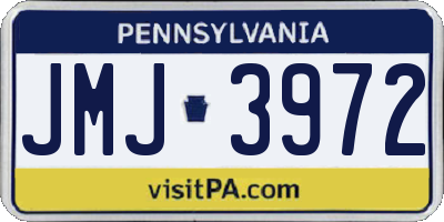 PA license plate JMJ3972