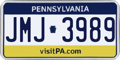 PA license plate JMJ3989