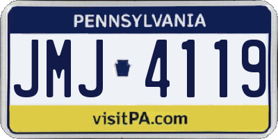 PA license plate JMJ4119