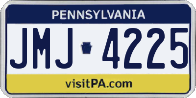 PA license plate JMJ4225