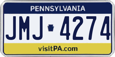 PA license plate JMJ4274