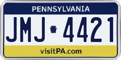 PA license plate JMJ4421