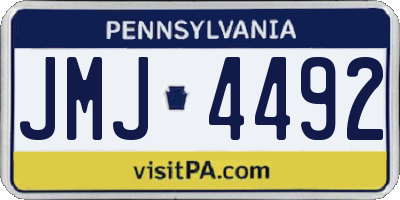 PA license plate JMJ4492