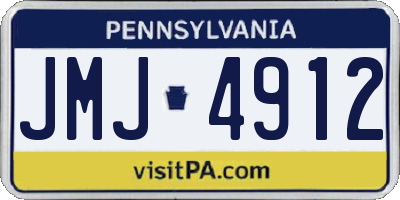 PA license plate JMJ4912