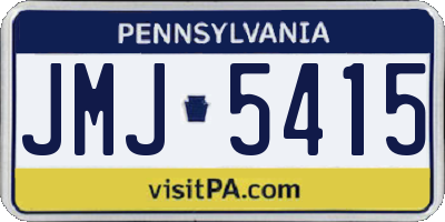 PA license plate JMJ5415