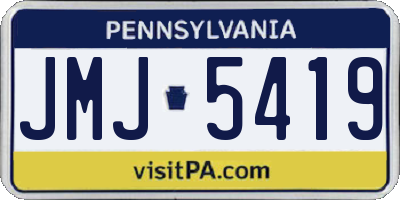 PA license plate JMJ5419