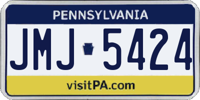 PA license plate JMJ5424