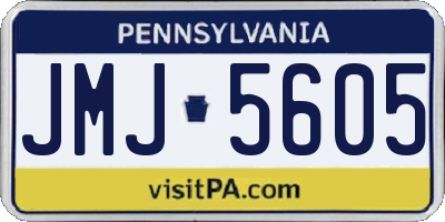 PA license plate JMJ5605