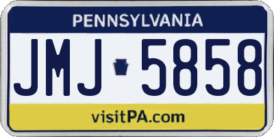 PA license plate JMJ5858