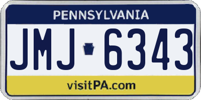 PA license plate JMJ6343