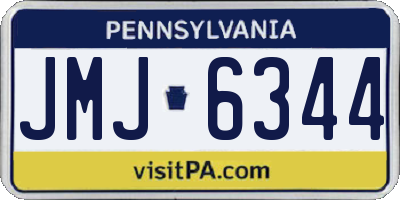 PA license plate JMJ6344