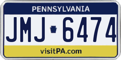 PA license plate JMJ6474