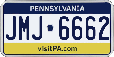 PA license plate JMJ6662