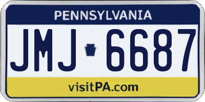 PA license plate JMJ6687