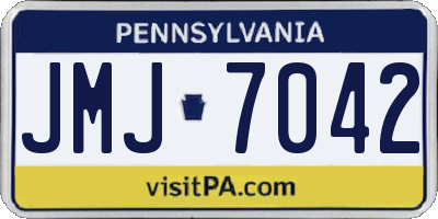 PA license plate JMJ7042