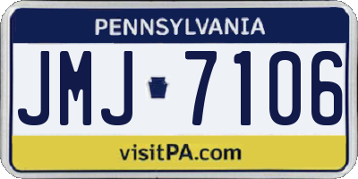 PA license plate JMJ7106