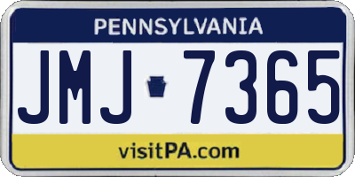PA license plate JMJ7365