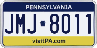 PA license plate JMJ8011