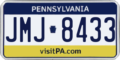 PA license plate JMJ8433