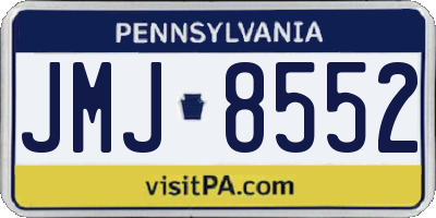 PA license plate JMJ8552