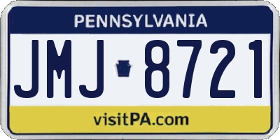 PA license plate JMJ8721