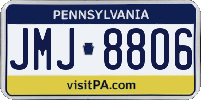 PA license plate JMJ8806