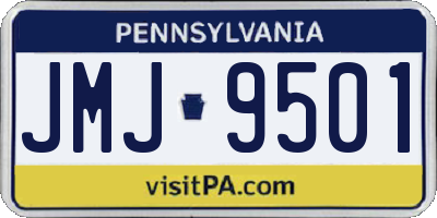 PA license plate JMJ9501
