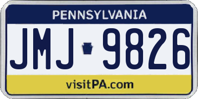 PA license plate JMJ9826