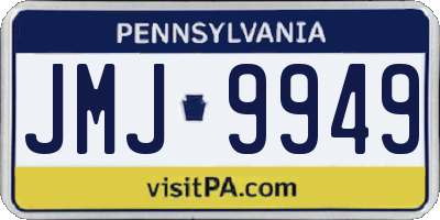 PA license plate JMJ9949