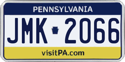 PA license plate JMK2066