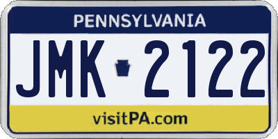 PA license plate JMK2122