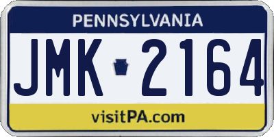PA license plate JMK2164
