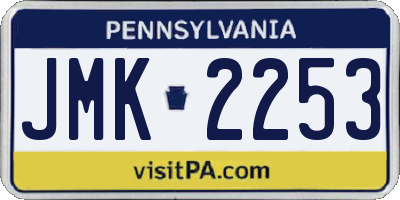 PA license plate JMK2253