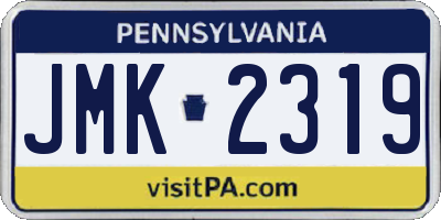 PA license plate JMK2319