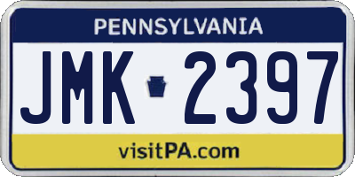 PA license plate JMK2397