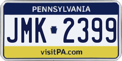 PA license plate JMK2399