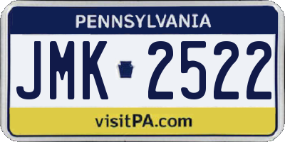 PA license plate JMK2522