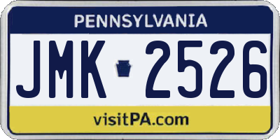 PA license plate JMK2526