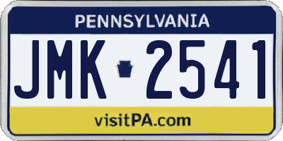 PA license plate JMK2541