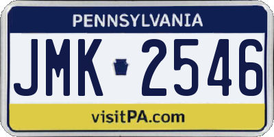 PA license plate JMK2546