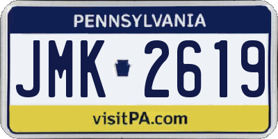PA license plate JMK2619