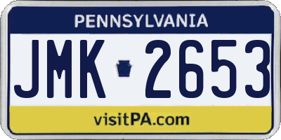 PA license plate JMK2653